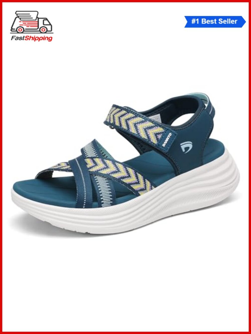 Platform Walking Sandals Adjustable Buckle Cushioned Arch Support Slip Resistant